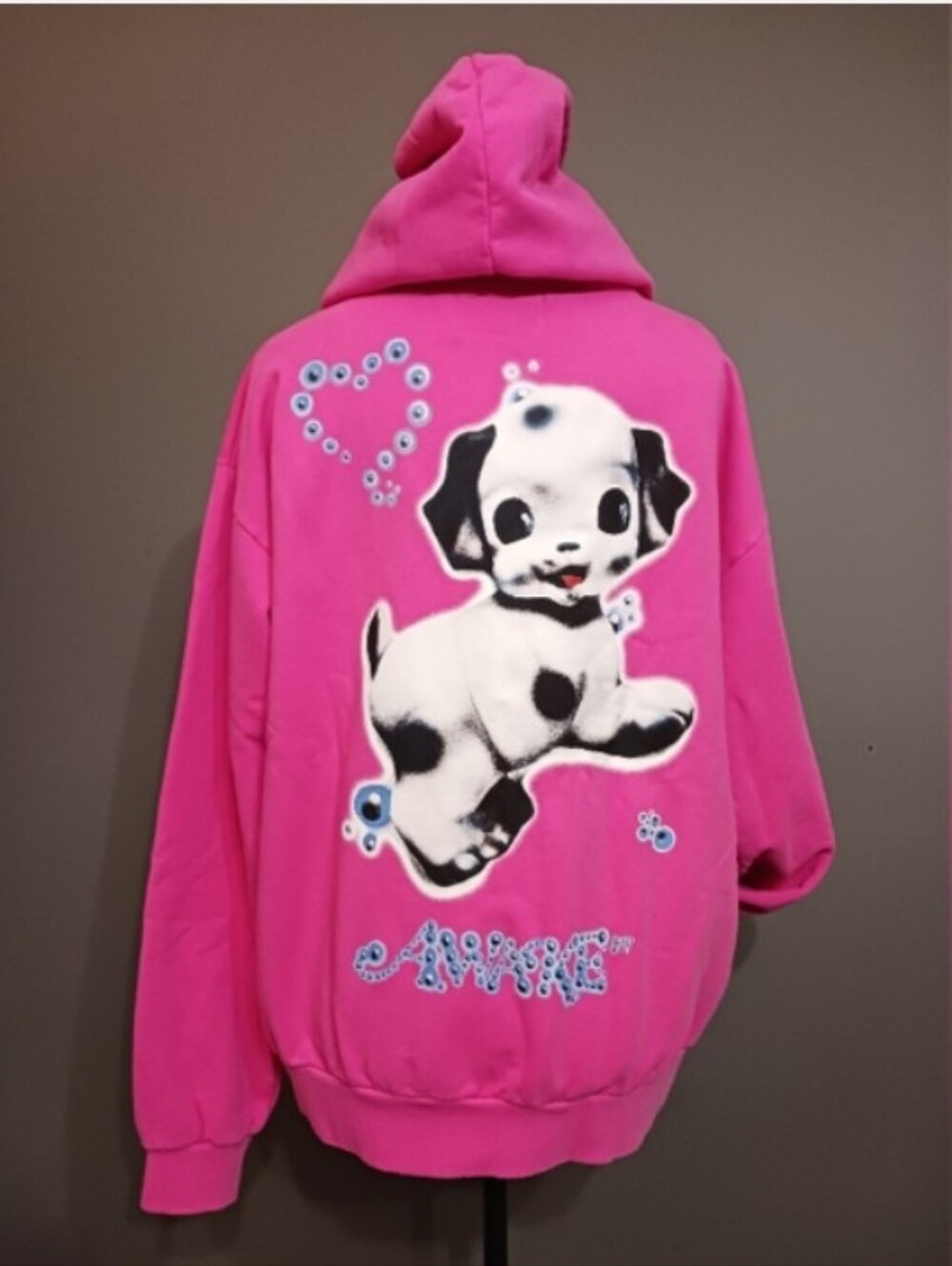 Awake NY Hot Pink Hoodie Jacket with Puppy Graphic. Size XL
